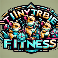 Logo of Tiny Tribe Fitness, with 3 hamsters werking 